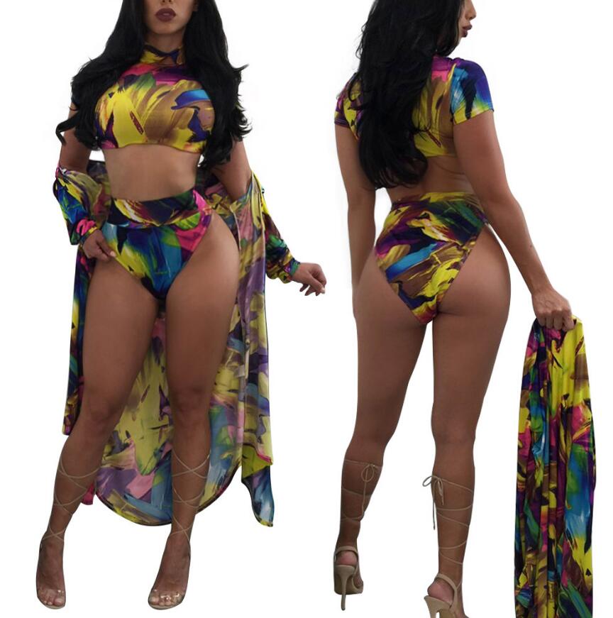 fashion Woman Women's wear 2019 NEW Swimwear colour printing Cardigan Long sleeves Smock Short sleeve Split swimsuit woman Three piece suit, White;black
fashion Woman Women's wear 2019 NEW Swimwear colour printing Cardigan Long sleeves Smock Short sleeve Split swimsuit woman Three piece suit, White;black