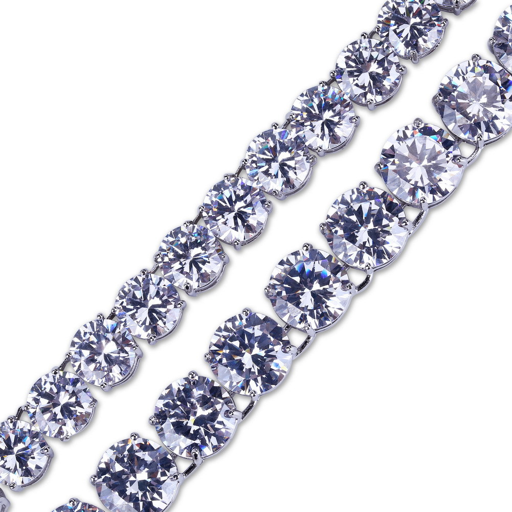 8mm Hip Hop Shining Tennis Bracelet White Zircon Bling 18k Real Gold Plated Men Women Bangle