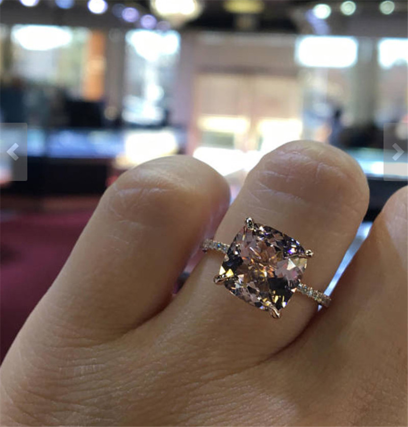 Handmade Lady ring Diamond 925 Sterling silver Party wedding band rings for women Finger Jewelry Best Gift