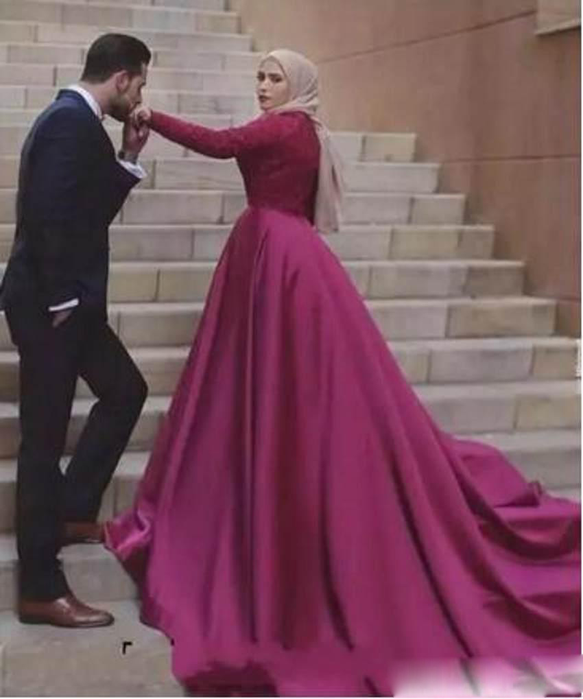 2020 New Arrival Mermaid Evening Dresses High Neck Long Sleeve Satin Sequins Formal Dresses Sweep Train Zipper Detachable Tail Party Gown