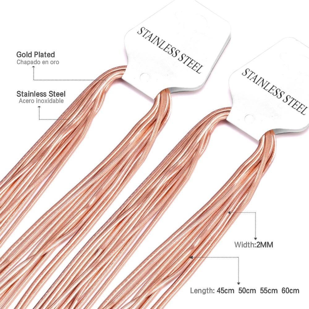 LUXUSTEEL 10pcs/Lots Stainless Steel Chains Necklaces Rose Gold/Black Length 18inch to 24inch Tabular Snake Wholesale Necklace
LUXUSTEEL 10pcs/Lots Stainless Steel Chains Necklaces Rose Gold/Black Length 18inch to 24inch Tabular Snake Wholesale Necklace