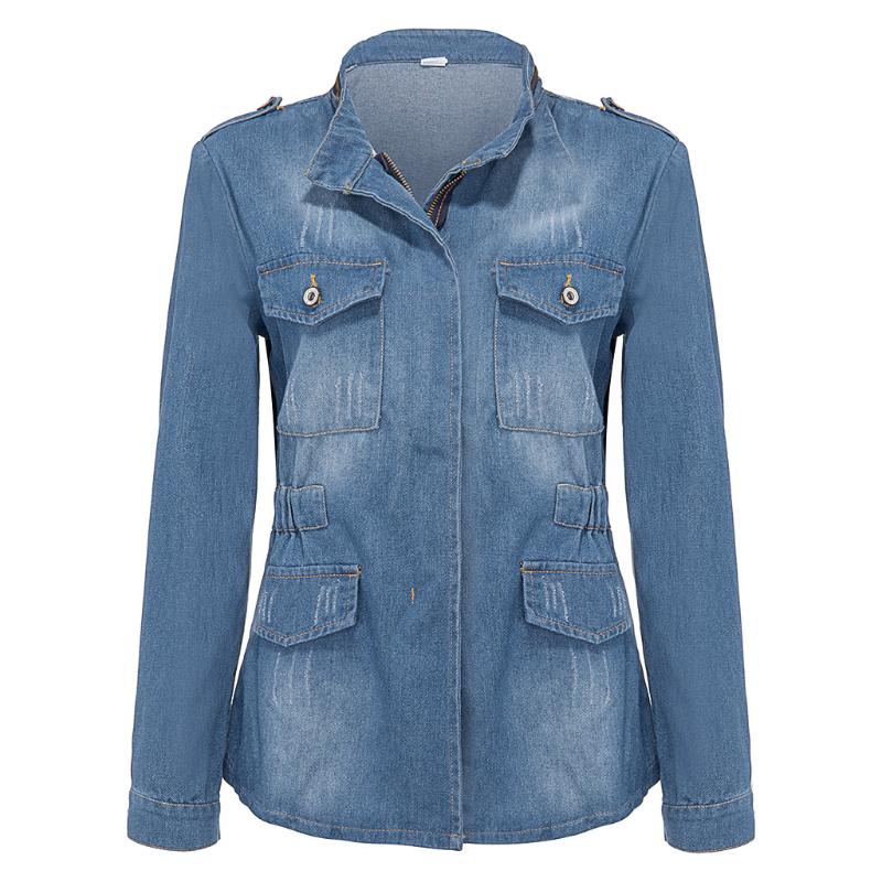 fall 2020 women front zipper long sleeve stand collar pocket denim jacket plus size 5xl short jean jacket, Blue
fall 2020 women front zipper long sleeve stand collar pocket denim jacket plus size 5xl short jean jacket, Blue