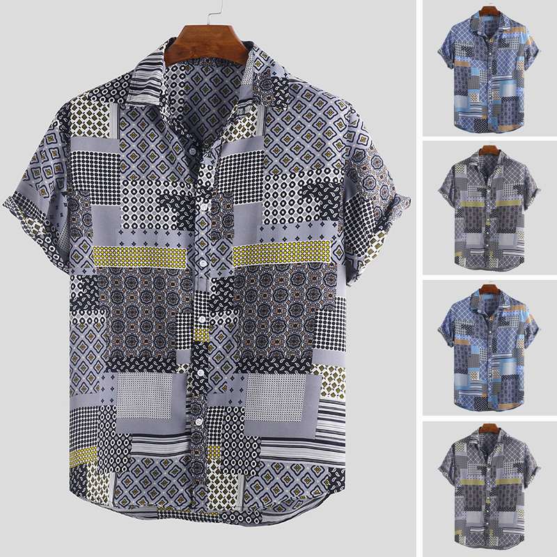 2020 Men Printed Shirt Loose Short Sleeve Vacation Ethnic Tops Breathable Casual Beach Camisa Masculina Street Hawaiian Shirts, Black shirt
2020 Men Printed Shirt Loose Short Sleeve Vacation Ethnic Tops Breathable Casual Beach Camisa Masculina Street Hawaiian Shirts, Black shirt