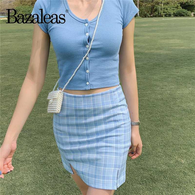 Bazaleas High Waist Split Short Skirt Mini Skirt Streetwear Tartan Women A-line harajuku plaid Light Blue skirts womens, 002 green j27
Bazaleas High Waist Split Short Skirt Mini Skirt Streetwear Tartan Women A-line harajuku plaid Light Blue skirts womens, 002 green j27