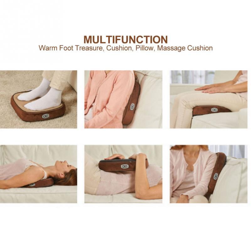 2 IN 1 Electric Heated Foot Warmer Cosy Unisex Velvet Feet Heated Foot Warmer Massager Big Slipper Foot Heat Warm Massage Shoes T200309