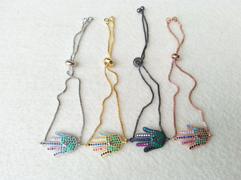 10 PCS Micro Pave CZ zircon Jewelry Bracelet,adjustable chain macrame bracelet Hamsa Hand Connector Bracelets BG81, Black
10 PCS Micro Pave CZ zircon Jewelry Bracelet,adjustable chain macrame bracelet Hamsa Hand Connector Bracelets BG81, Black