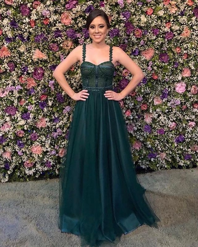 Dark Green Tulle A-… - image