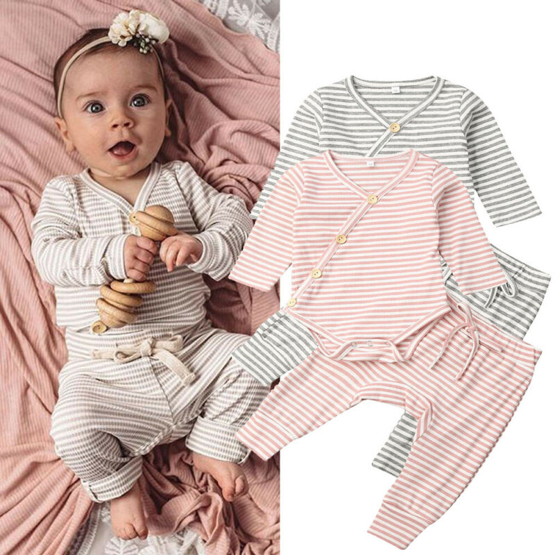 Autumn Clothes 2PCS Newborn Baby Girl Boy Clothes Knitted Striped Romper V Neck Button Jumpsuit Trouser Outfit Baby Set 0-18M, Gray
Autumn Clothes 2PCS Newborn Baby Girl Boy Clothes Knitted Striped Romper V Neck Button Jumpsuit Trouser Outfit Baby Set 0-18M, Gray
