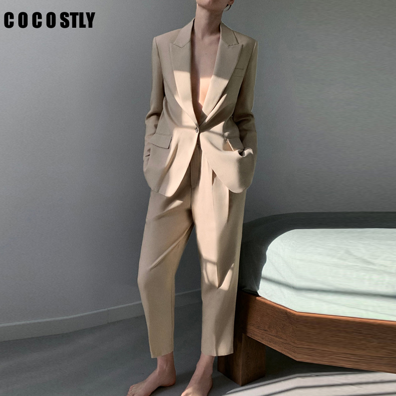 2020 Autumn 2 Piece Set Women Suits Single Button Office Lady Blazer Jacket Tops+Zipper Pants Suit Female Trousers Blazer Set
2020 Autumn 2 Piece Set Women Suits Single Button Office Lady Blazer Jacket Tops+Zipper Pants Suit Female Trousers Blazer Set