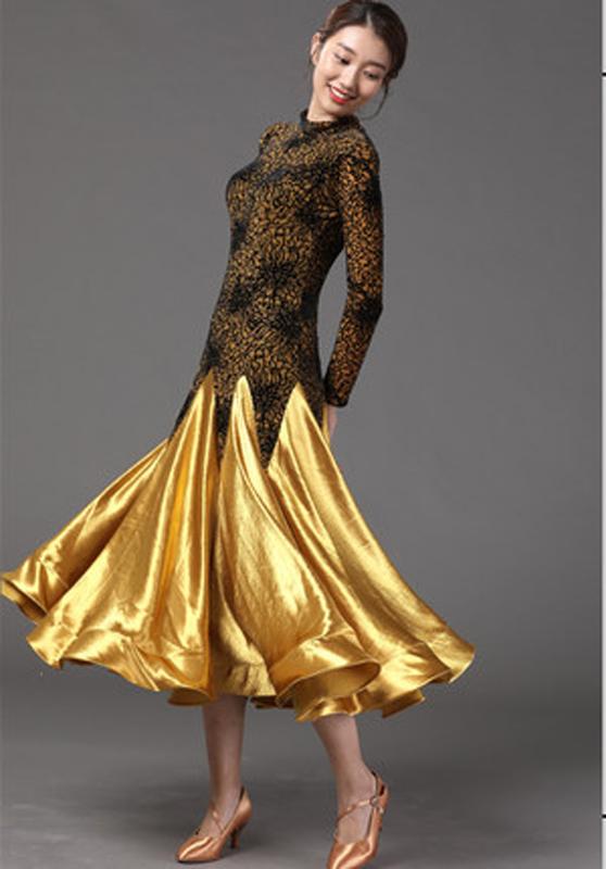 Ballroom dance big swing skirt dress modern dance skirt new waltz dress female national standard performance h, Yellow
Ballroom dance big swing skirt dress modern dance skirt new waltz dress female national standard performance h, Yellow