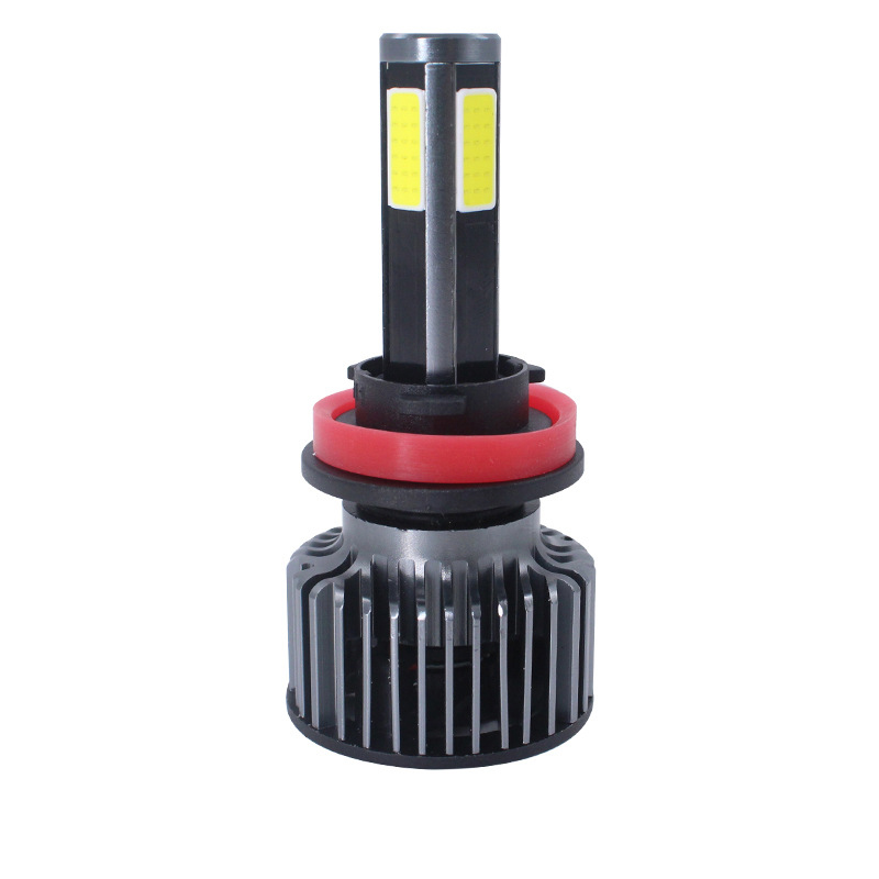 GT4 Car LED Headlight 4-Side COB Chips H1 H7 Super Bright High Low Beam Bulbs 10000LM Car Modification Auto Lamp 6000K