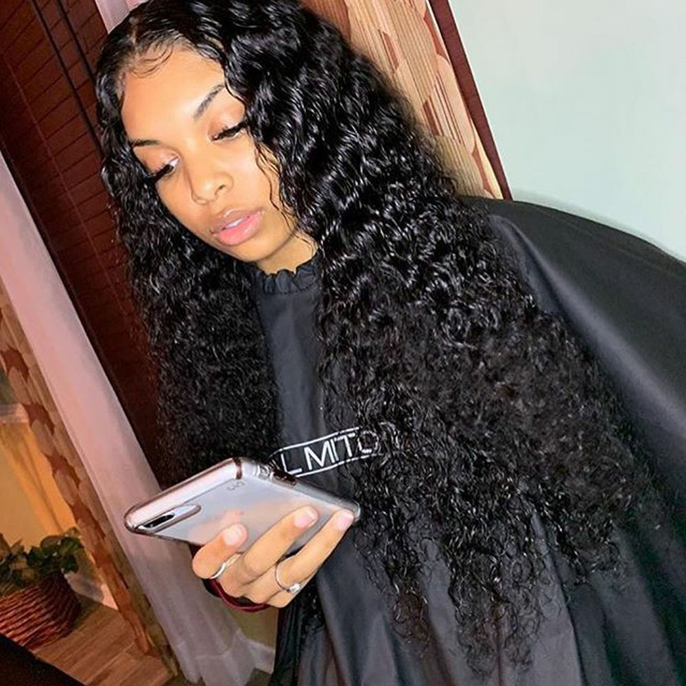 Curly Lace Front Human Hair Wigs Bleached Knots Middle Ration Wig 13x4 With Baby Hairs For Women 130 Density diva1
