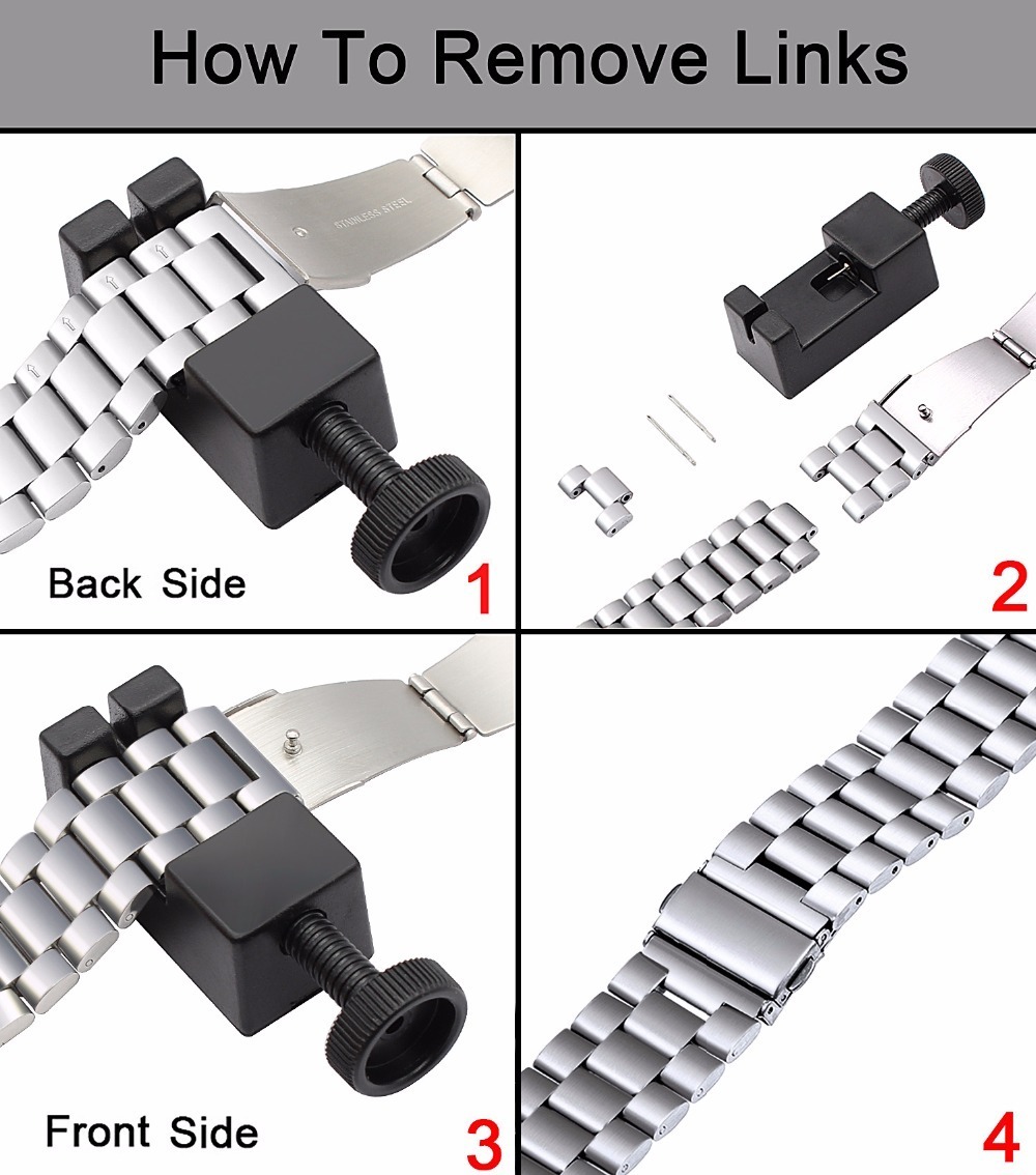 Premium Stainless Steel Watchband For Samsung Galaxy Watch 46mm Sm-r800 Sports Band Curved End Strap Wrist Bracelet Silver Black Y19052301