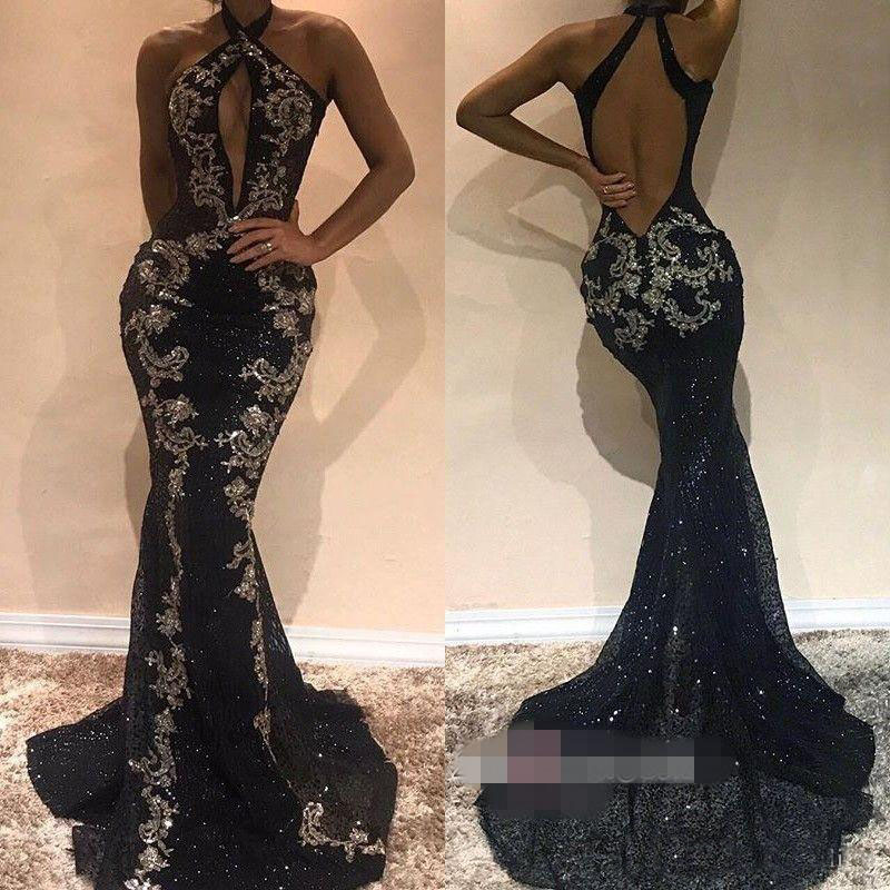 2022 Black Halter Mermaid Prom Dresses Sequins Crystals Formal Evening Party Gowns Luxury robes de soirée, Brown
2022 Black Halter Mermaid Prom Dresses Sequins Crystals Formal Evening Party Gowns Luxury robes de soirée, Brown