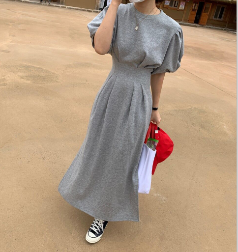 New Elegant women Dress Summer Women casual O Neck Puff Sleeve Ladies Vestidos Slim Waist Female Dresse ka827, Gray
New Elegant women Dress Summer Women casual O Neck Puff Sleeve Ladies Vestidos Slim Waist Female Dresse ka827, Gray