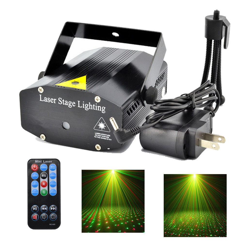 AUCD Mini Portable IR Remote RG Meteor Shower Beam Laser Projector Lights DJ KTV Home Xmas Party Dsico LED Stage Lighting OI100B