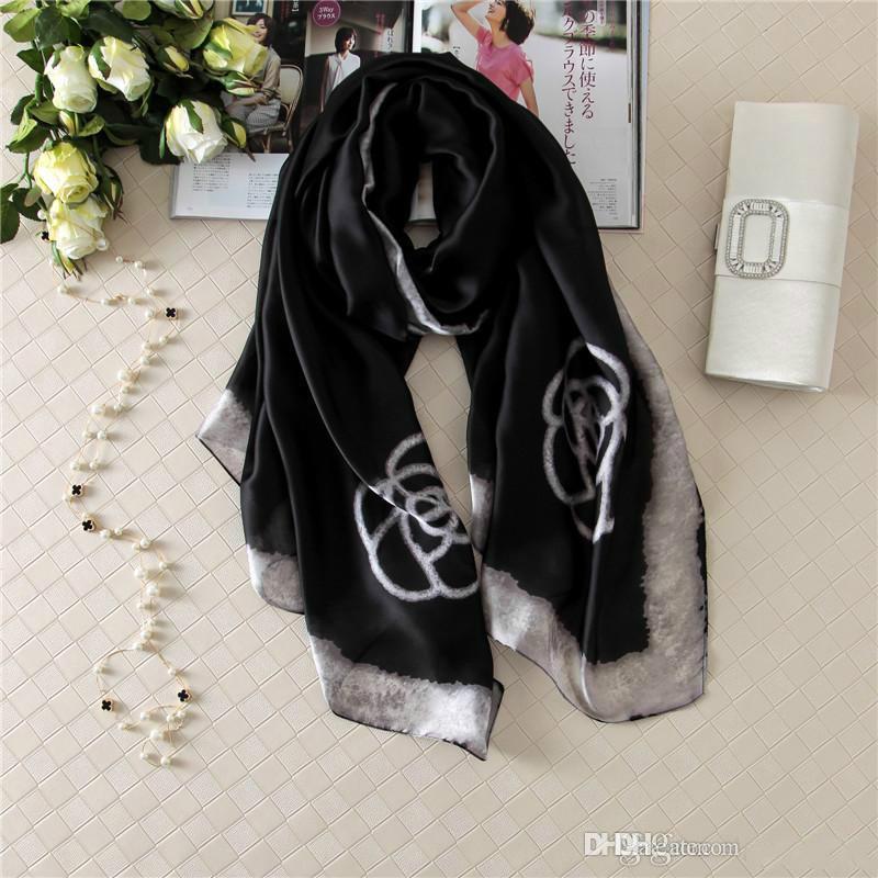 Top Qualtiy 100% Silk Scarf Women fashion brand printing pattern design Scarf Female Shawls brands Scarves Women scarf Size 180x90cm AQ-796