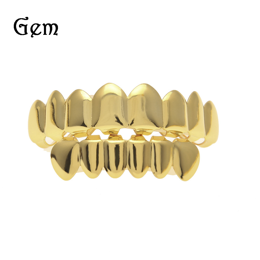 Hip Hop Gold Teeth Grillz Top & Bottom Grills Dental Mouth Punk Teeth Caps Cosplay Party Tooth Rapper Jewelry Gift XHYT1001 от DHgate WW