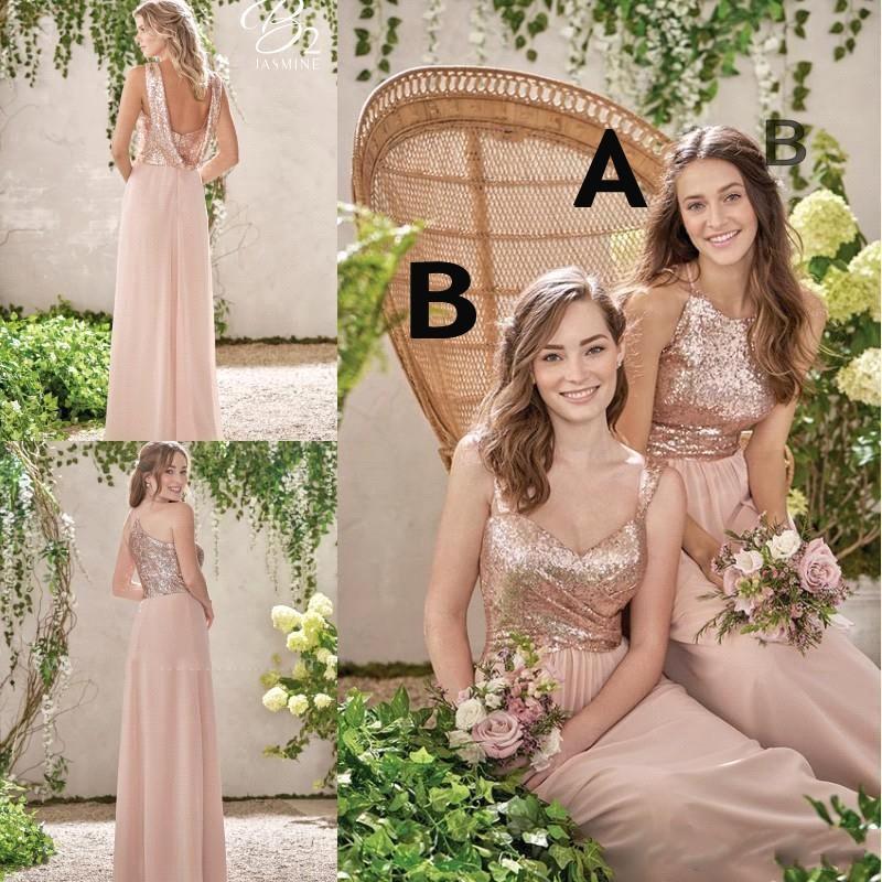 New Rose Gold Bridesmaid Dresses A Line Spaghetti Backless Sequins Chiffon Cheap Long Beach Wedding Gust Dress Maid of Honor Gowns
New Rose Gold Bridesmaid Dresses A Line Spaghetti Backless Sequins Chiffon Cheap Long Beach Wedding Gust Dress Maid of Honor Gowns