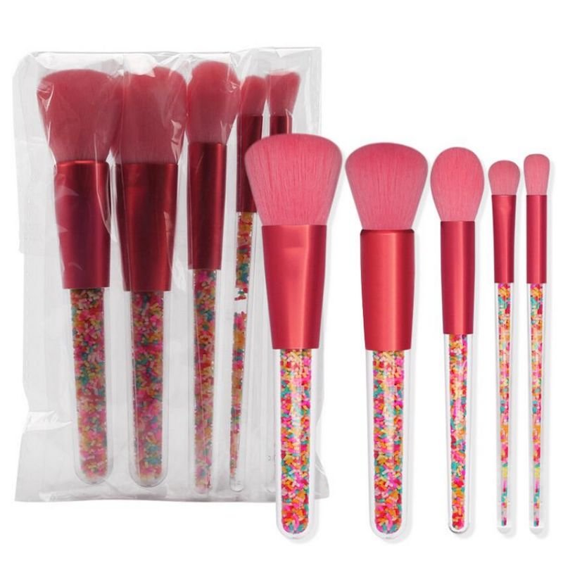 New 5pcs Lollipop Candy Unicorn Crystal Makeup Brushes Set Colorful Lovely Foundation Blending Brush Makeup Tool maquillaje