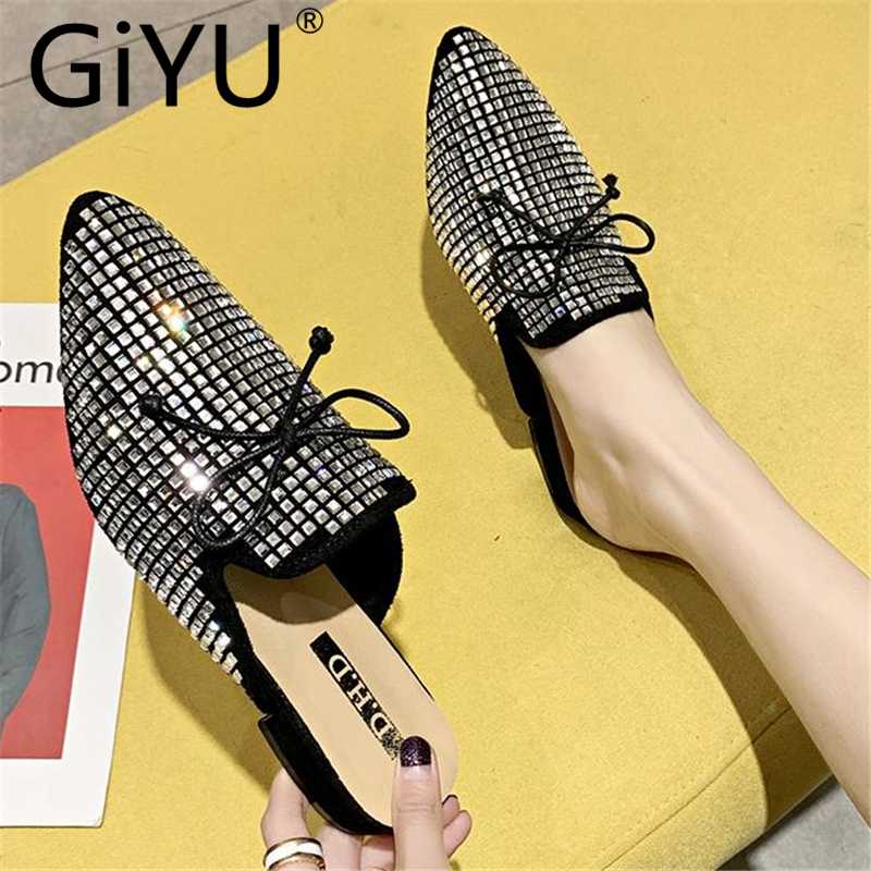 Summer Bow Rhinestone Slippers Mules Slip On Fashion Sexy Pointed Toe Flat Slippers Black Silver Casual Slides Women 7
Summer Bow Rhinestone Slippers Mules Slip On Fashion Sexy Pointed Toe Flat Slippers Black Silver Casual Slides Women 7