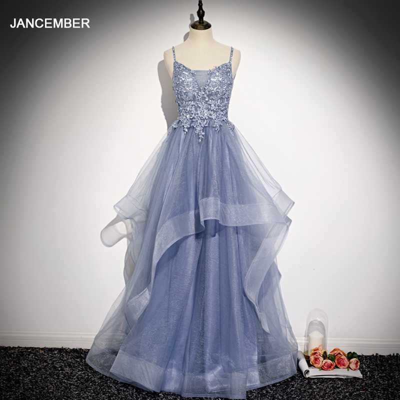 JANCEMBER WLN18578 Simple Gray-Blue Spaghetti Strap A-Line Tulled Appliques Evening Prom Dresses 2020 Square Collar abiye, Silver
JANCEMBER WLN18578 Simple Gray-Blue Spaghetti Strap A-Line Tulled Appliques Evening Prom Dresses 2020 Square Collar abiye, Silver