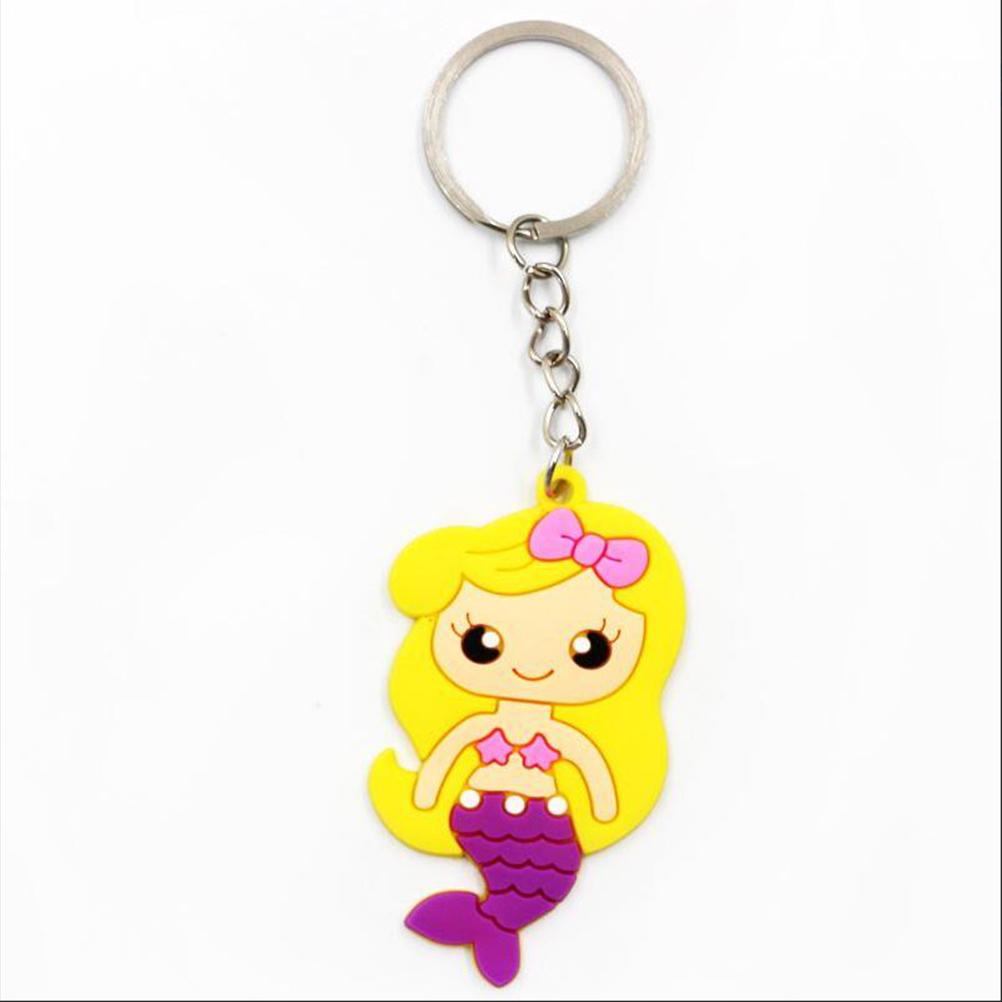 Mermaid Key Chains Pvc Keychain Pvc Cartoon Cute Keyring For Women Girls Kids Charm Key Ring Accessories