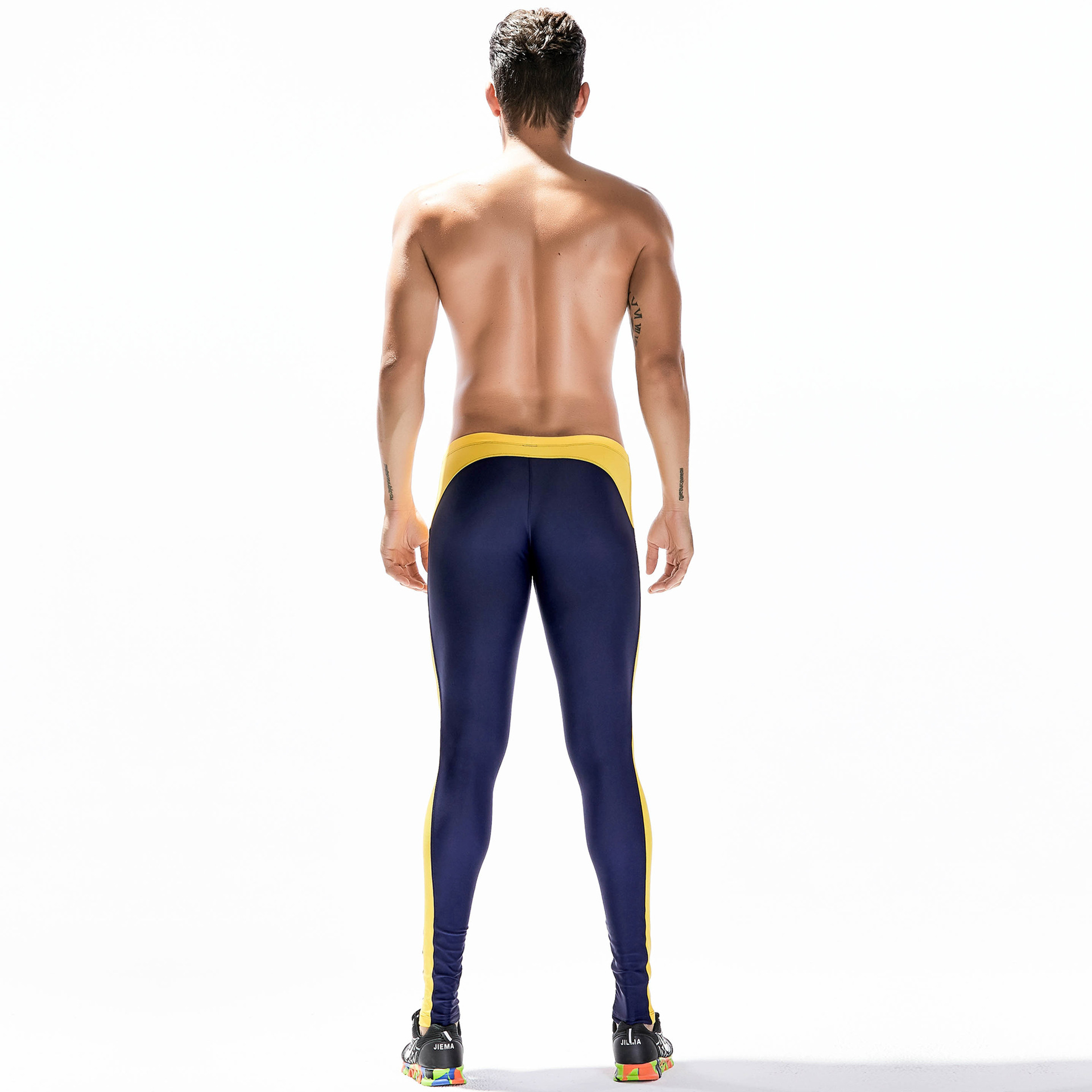 Running Tights Elastic Skinny Leggings Sport Leggings for Man Ankle Length Compression Pants Mens Compression Running Tights Runni