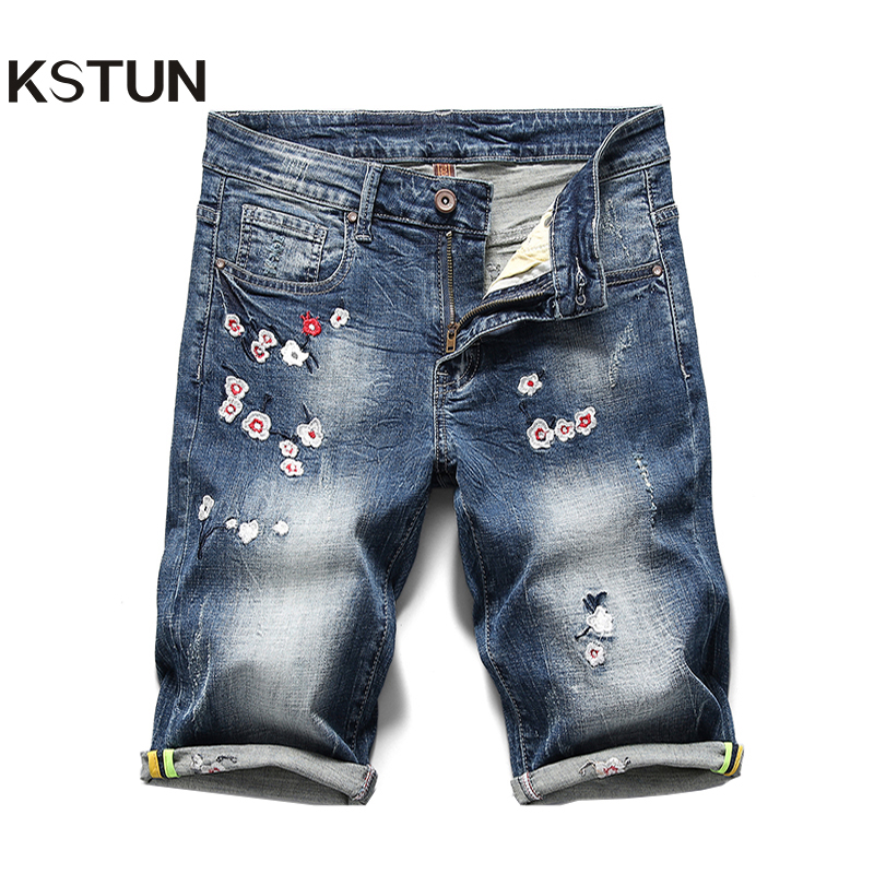 KSTUN 2020 Summer New Men's Denim Shorts Embroidery Flower Fashion Casual Slim Fit Elastic Jeans Short Male Brand Clothing Pants, Blue
KSTUN 2020 Summer New Men's Denim Shorts Embroidery Flower Fashion Casual Slim Fit Elastic Jeans Short Male Brand Clothing Pants, Blue