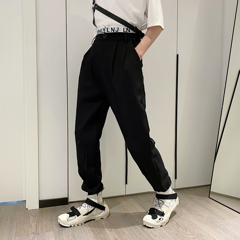 Men Casual Ankle Length Suit Pant Male Japan Korea Streetwear Loose Trousers Pant Male Streetwear Fashion Hip Hop Gothic Couple, Black
Men Casual Ankle Length Suit Pant Male Japan Korea Streetwear Loose Trousers Pant Male Streetwear Fashion Hip Hop Gothic Couple, Black