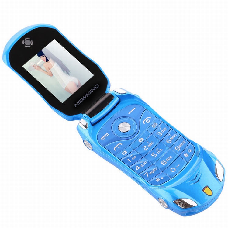 Novelty F15 Unlocked Flip Phone Dual Sim Mini Sports Car Model Blue Flashlight Bluetooth Mobile Phone GSM 85090018001900MHz4924927 - view 4
