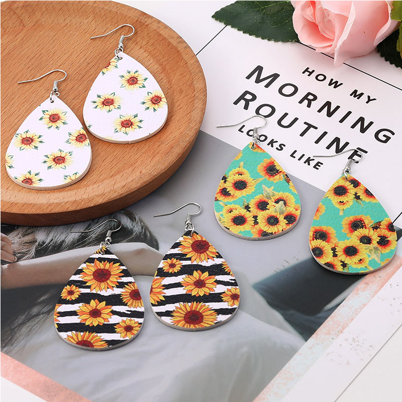 Kimter Bohemian Earrings Sunflower Print Pattern Faux Leather Dangle Earring for Women Girl Fashion Party Jewelry Gifts Free DHL O178FZ
Kimter Bohemian Earrings Sunflower Print Pattern Faux Leather Dangle Earring for Women Girl Fashion Party Jewelry Gifts Free DHL O178FZ