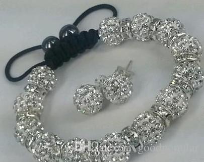 Factory Price!10mm White Two Row best cheap clay disco ball Beads Bangles hotslae Crystal crystal Bracelet earring set women jewelry Gift, Black
Factory Price!10mm White Two Row best cheap clay disco ball Beads Bangles hotslae Crystal crystal Bracelet earring set women jewelry Gift, Black