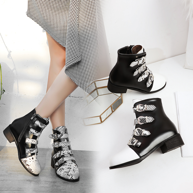 Fashion Women Short Boots Autumn Leather Buckle Ladies Ankle Boots Flat Rivet Woman Fall Winter Punk Motorcycle Girls
Fashion Women Short Boots Autumn Leather Buckle Ladies Ankle Boots Flat Rivet Woman Fall Winter Punk Motorcycle Girls