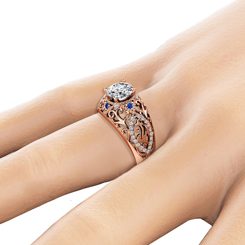 Wholesale-Hot selling exquisite new luxury engagement sapphire ring European and American 14K flower ring
Wholesale-Hot selling exquisite new luxury engagement sapphire ring European and American 14K flower ring