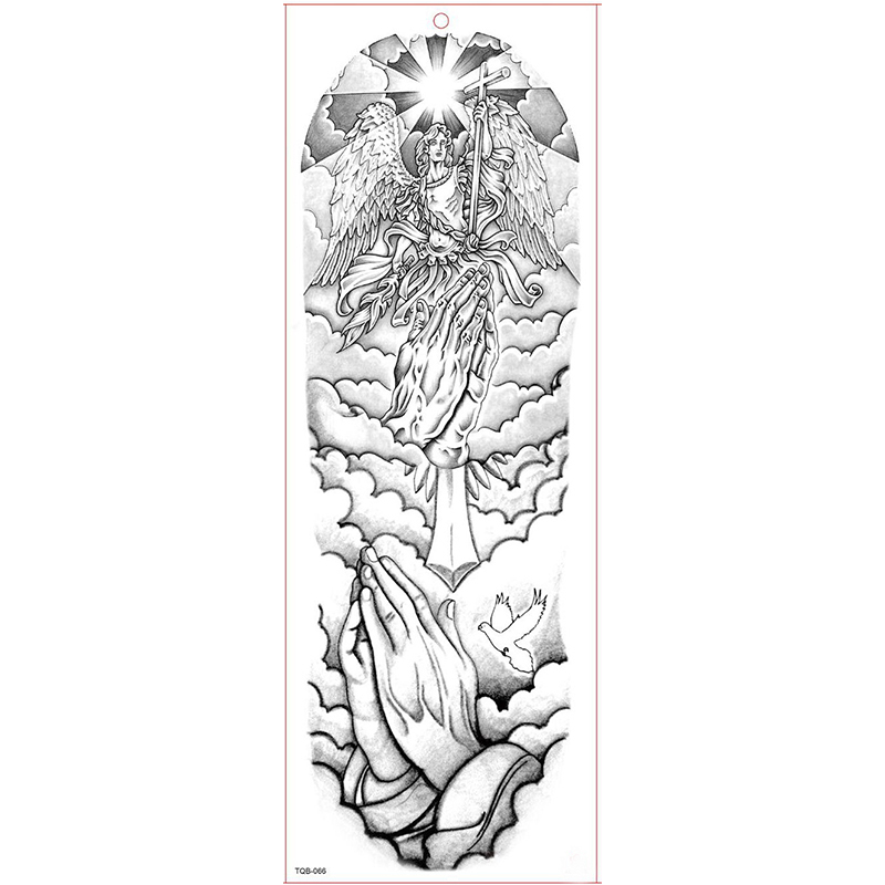 Large Arm Sleeve Tattoo Waterproof Temporary Tattoo Sticker Angel Full Flower Tatoo Body Art Tattoo Girl