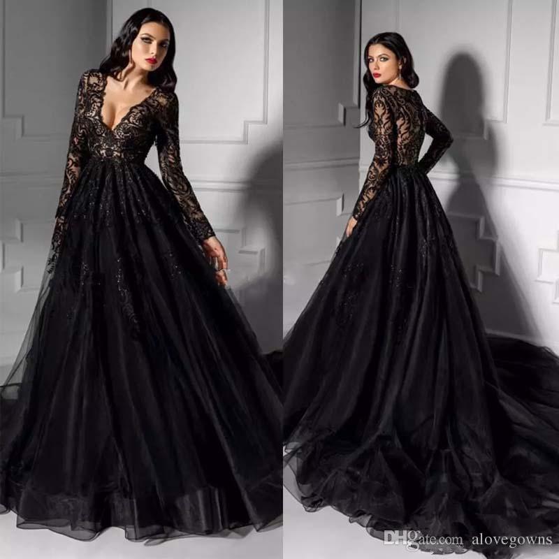 Long Sleeve Black Evening Dresses 2019 Sexy V Neck Lace Appliqued Arabic Dubai Special Occasion Gowns Robe De Mariee A Line Prom Dress, Dark red
Long Sleeve Black Evening Dresses 2019 Sexy V Neck Lace Appliqued Arabic Dubai Special Occasion Gowns Robe De Mariee A Line Prom Dress, Dark red