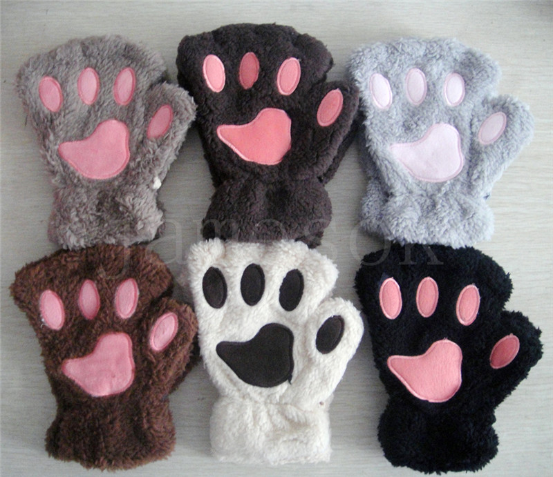 Women y Plush Gloves Fashion Girl Winter Mittens Paws Gloves Stage Perform Prop Cute Cat Claw Glove da064