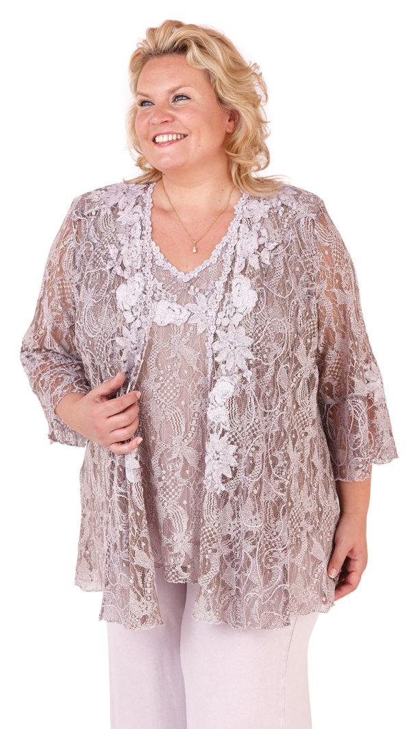 Plus Size Mother Of The Bride Dresses With Jacket Lace V Neck Long Sleeve Pant Suits Chiffon Wedding Guest Dress Evening Gowns