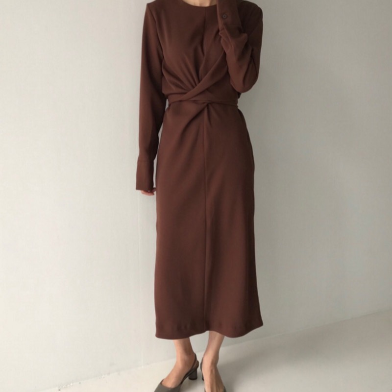 Women Autumn Cotton Cross Bandage Long Dress Female Long Sleeve Elegant Wrap Vestido Robe Femme Sarafan Jurken Dames Kleding