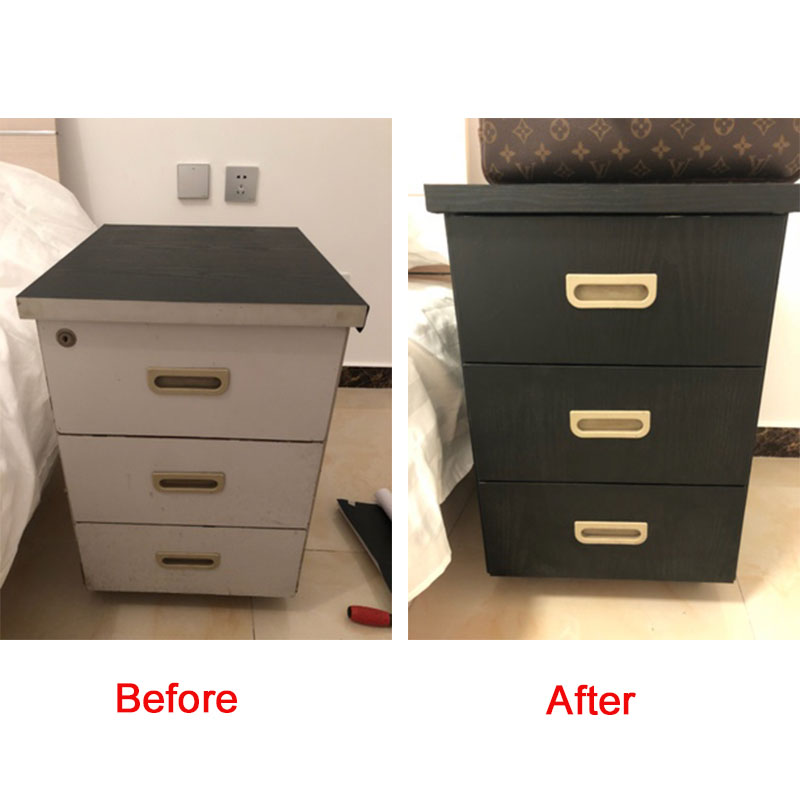 PVC Self Adhesive Waterproof Black Wood Wallpaper Roll For Furniture Door Desktop Cabinets Wardrobe Wall Contact Paper