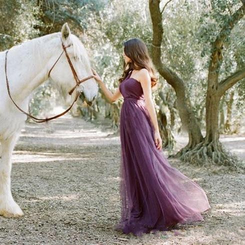 spring 2019 convertible bridesmaid dresses multiway wearing a line floor length wisteria purple tulle maid of honor dresses