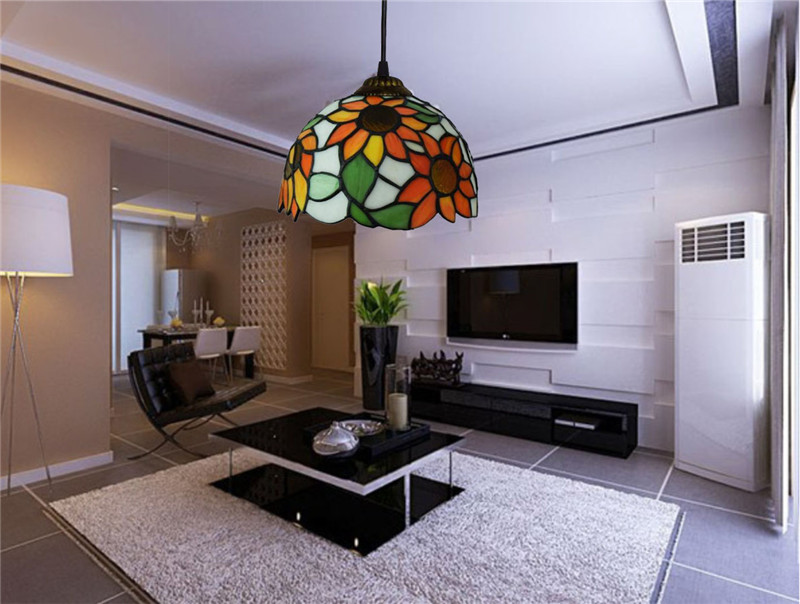20CM European creative pastoral sun flower small chandelier Tiffany stained glass aisle balcony corridor bar chandelier TF059