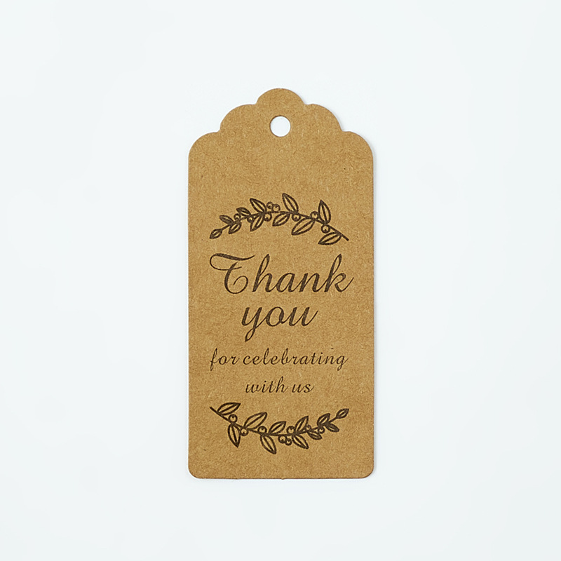 100 Pcs Lot Thank You Kraft Paper Cards Pretty Design Printing Fower Necklace Earring Hairpin Brooch Handmade Jewelry Packaging