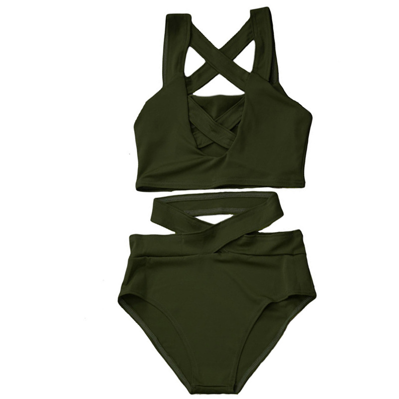 2019 New Sexy Bikini Sets Solid Swimsuit Push Up High Waist Bikini Swimwear Swimsuit Bathing Suit Women Swim Wear1