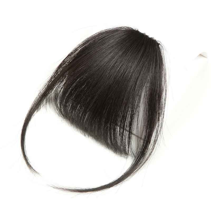 Human Hair Bangs longlived Fringe Hair Bangs Natural Black Clip in Air Bangs With Temple For Women