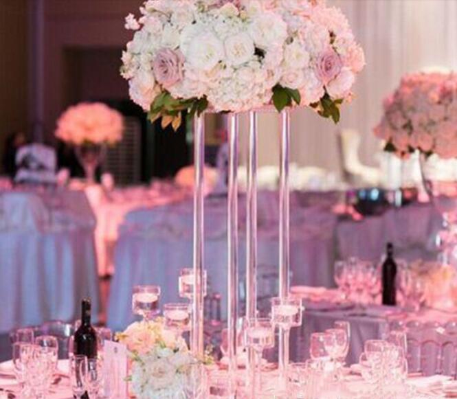 Wedding Porps Acrylic Flower Stand Crystal Vase Transparent Load Lead Table Center Frame Candle Holder Home Decoration