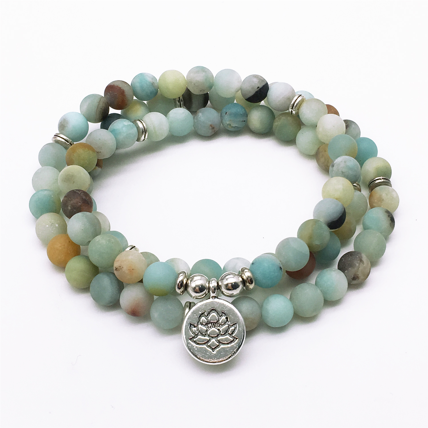 108 Mala Beads, Matte Amazonite Mala Necklace,Prayer Buddhist Mala Bracelet,Yoga Gift, Silver
108 Mala Beads, Matte Amazonite Mala Necklace,Prayer Buddhist Mala Bracelet,Yoga Gift, Silver
