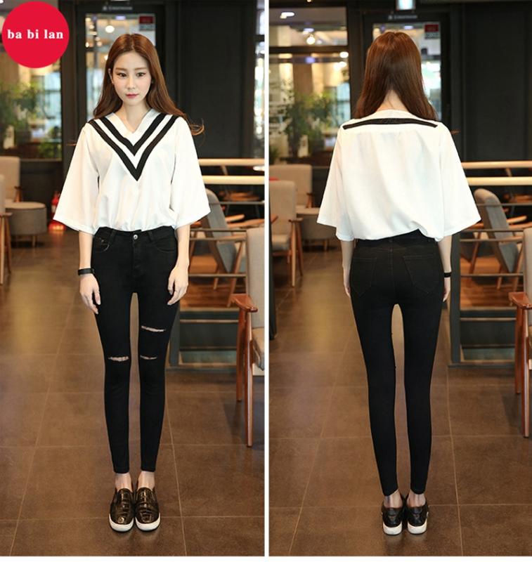 2020Women's jeans high waist super stretch Slim hole pencil pants feet Pants, Blue no
2020Women's jeans high waist super stretch Slim hole pencil pants feet Pants, Blue no