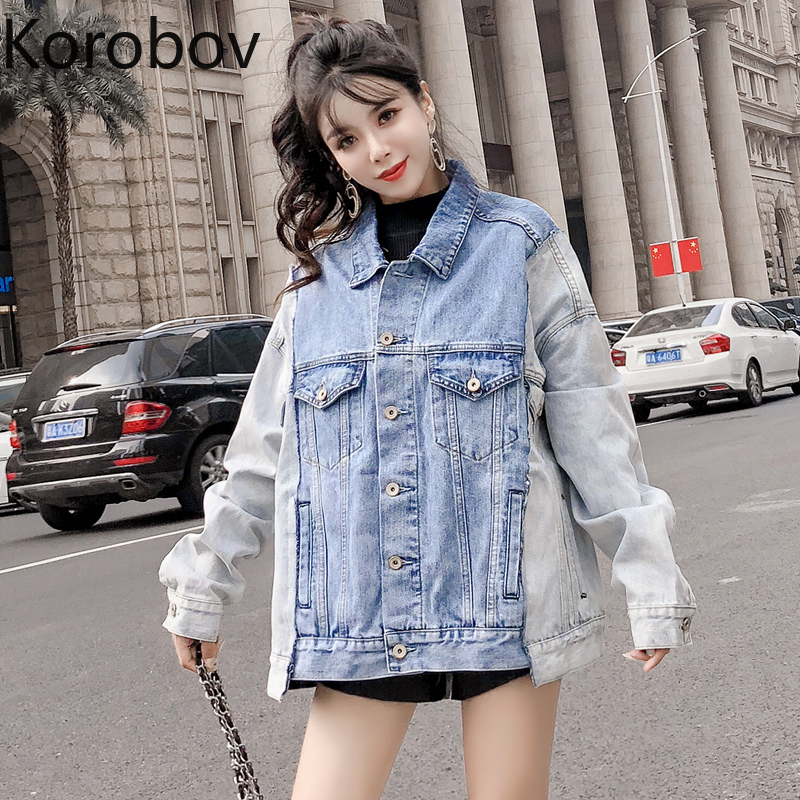 Korobov 2019 Autumn New Vintage Denim Coat Women Hit Color Patchwork Korean Jeans Coat Outwear High Street Bomber Jacket 78239, Photo color
Korobov 2019 Autumn New Vintage Denim Coat Women Hit Color Patchwork Korean Jeans Coat Outwear High Street Bomber Jacket 78239, Photo color